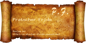 Pratscher Frida névjegykártya